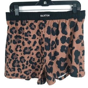 Shein Vacation Leopard Animal Print Swim Trunks Board Shorts Mens Size Small